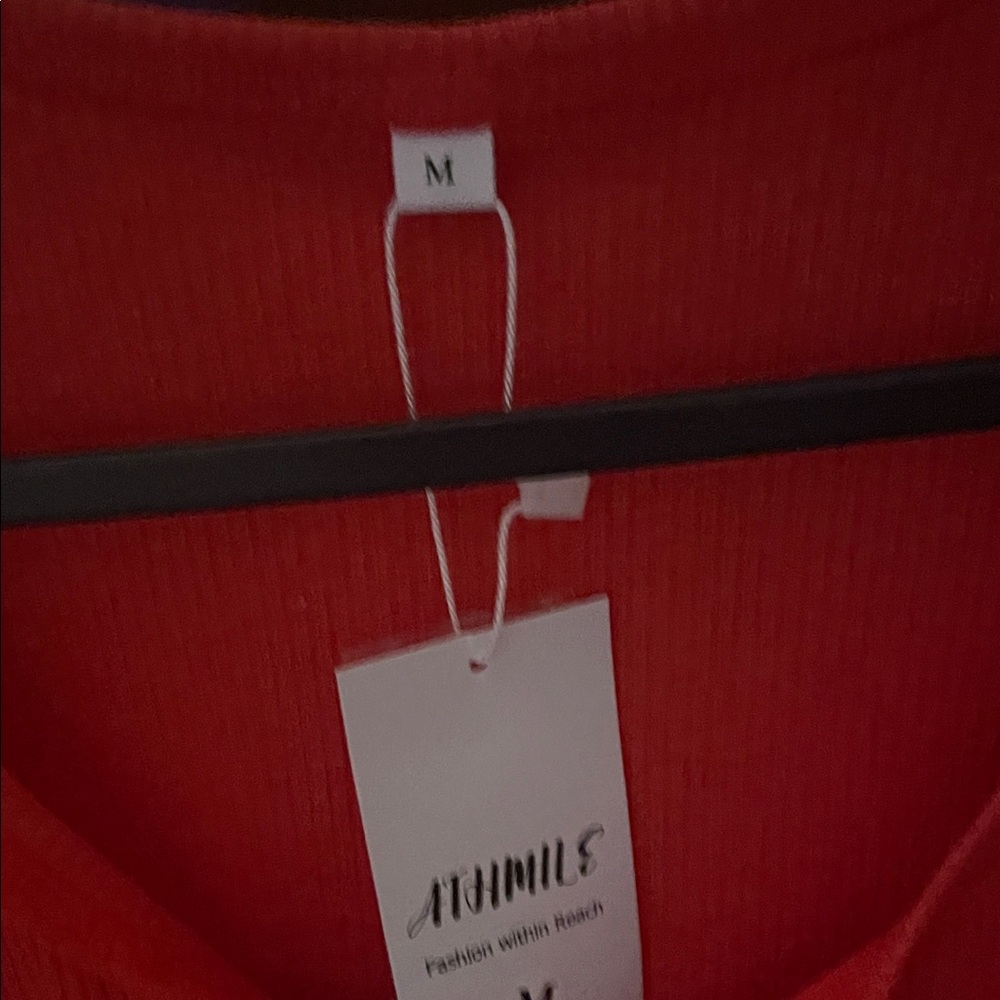 Ladies' Red Ribbed Tank Top - Fit - Picture 2 of 4